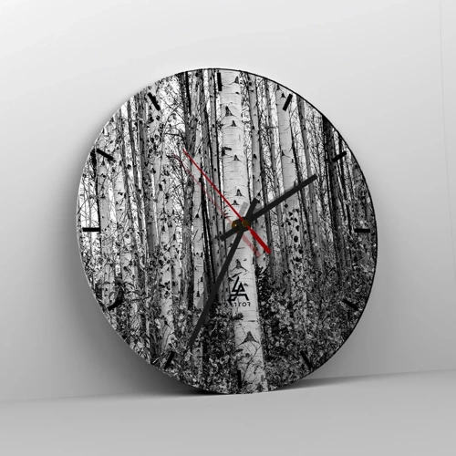 Wanduhr - Glasuhr - Birkenkolonnade - 30x30 cm