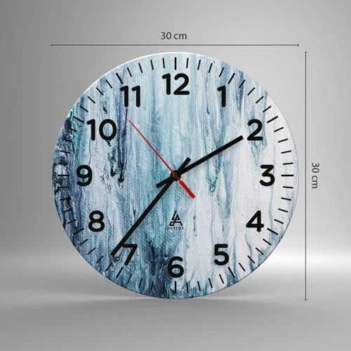 Wanduhr - Glasuhr - Blaue Eiszapfen - 30x30 cm