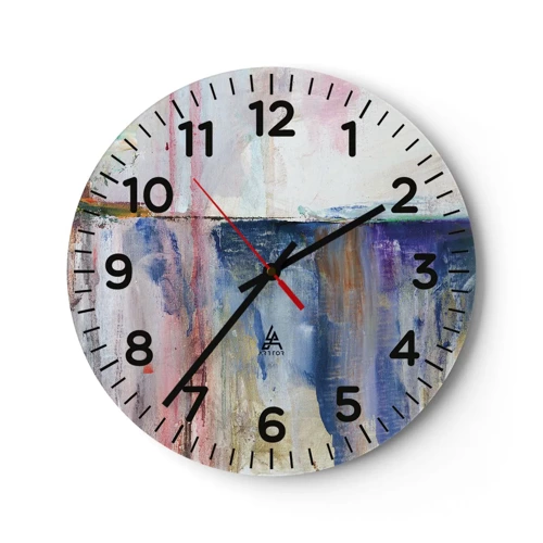 Wanduhr - Glasuhr - Bunte Eindrücke und Assoziationen - 40x40 cm