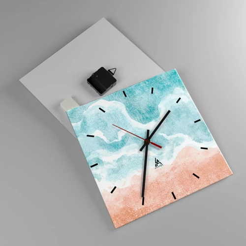 Wanduhr - Glasuhr - Cloud-Abstraktion - 30x30 cm