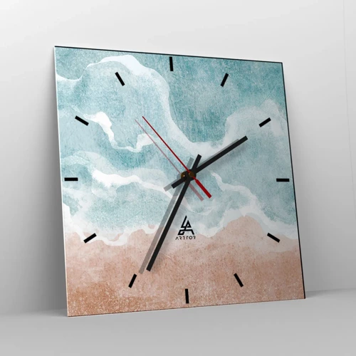 Wanduhr - Glasuhr - Cloud-Abstraktion - 30x30 cm