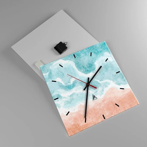 Wanduhr - Glasuhr - Cloud-Abstraktion - 40x40 cm