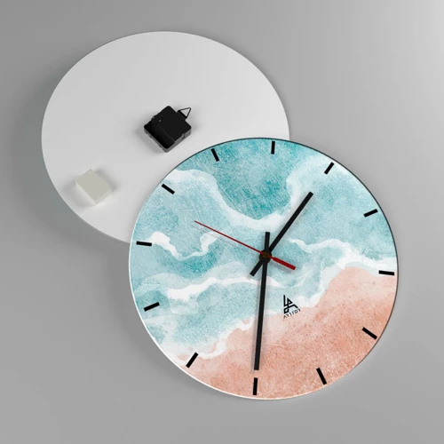 Wanduhr - Glasuhr - Cloud-Abstraktion - 40x40 cm