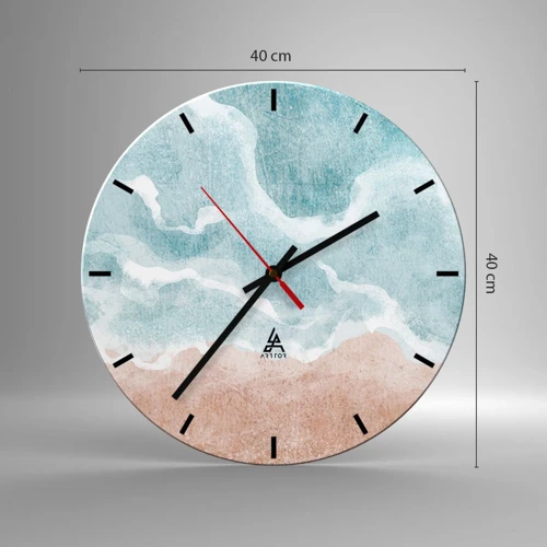 Wanduhr - Glasuhr - Cloud-Abstraktion - 40x40 cm