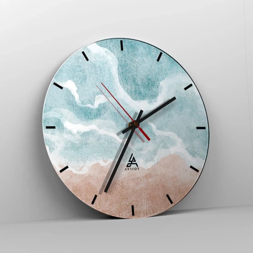 Wanduhr - Glasuhr - Cloud-Abstraktion - 40x40 cm