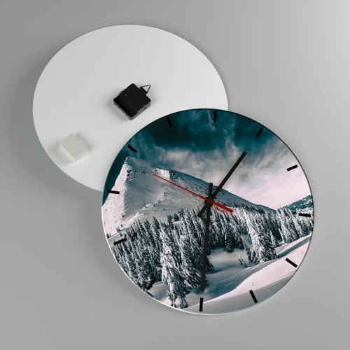 Wanduhr - Glasuhr - Das Land aus Schnee und Eis - 40x40 cm