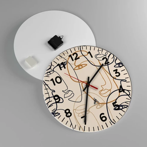 Wanduhr - Glasuhr - Das Porträt wird multipliziert - 40x40 cm