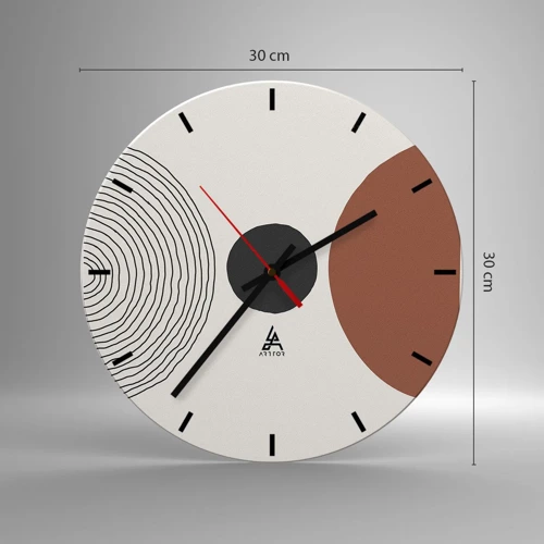 Wanduhr - Glasuhr - Das Zentrum der Aufmerksamkeit - 30x30 cm