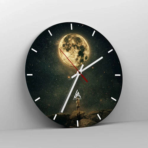 Wanduhr - Glasuhr - Der Mann, der den Mond gestohlen hat - 30x30 cm