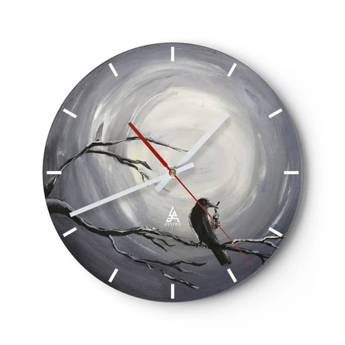 Wanduhr - Glasuhr - Der Schlüssel zum Geheimnis der Nacht - 40x40 cm