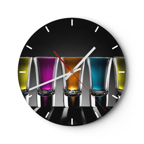 Wanduhr - Glasuhr - Die Farben der Freude - 30x30 cm