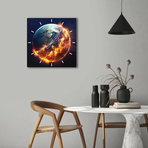 Wanduhr - Glasuhr - Die Flamme der Apokalypse - 30x30 cm