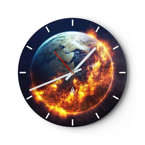 Wanduhr - Glasuhr - Die Flamme der Apokalypse - 30x30 cm