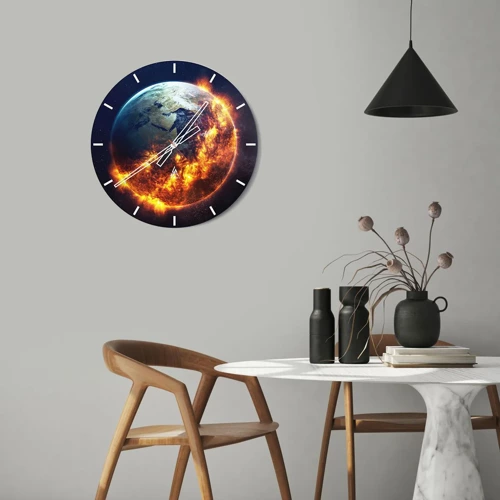 Wanduhr - Glasuhr - Die Flamme der Apokalypse - 30x30 cm