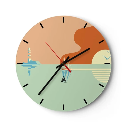 Wanduhr - Glasuhr - Die perfekte Meereslandschaft - 30x30 cm