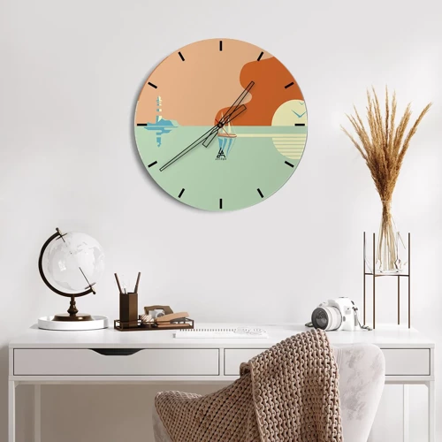 Wanduhr - Glasuhr - Die perfekte Meereslandschaft - 30x30 cm