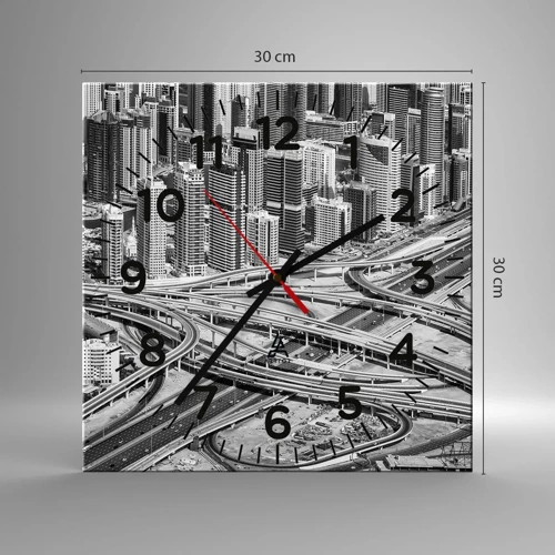 Wanduhr - Glasuhr - Dubai - die unmögliche Stadt - 30x30 cm