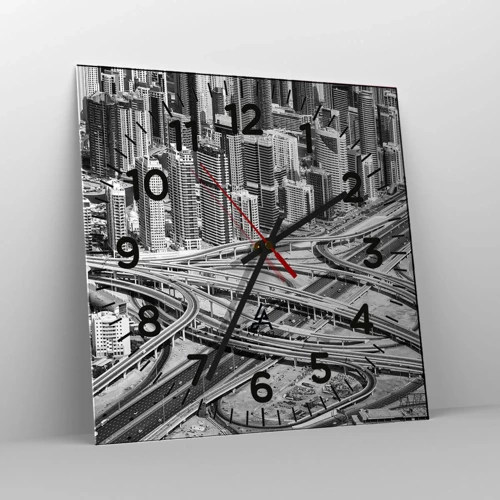 Wanduhr - Glasuhr - Dubai - die unmögliche Stadt - 30x30 cm