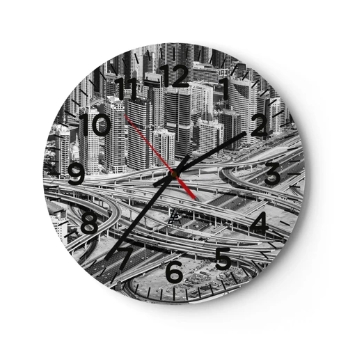 Wanduhr - Glasuhr - Dubai - die unmögliche Stadt - 30x30 cm