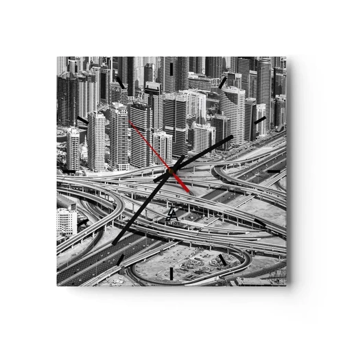 Wanduhr - Glasuhr - Dubai - die unmögliche Stadt - 30x30 cm