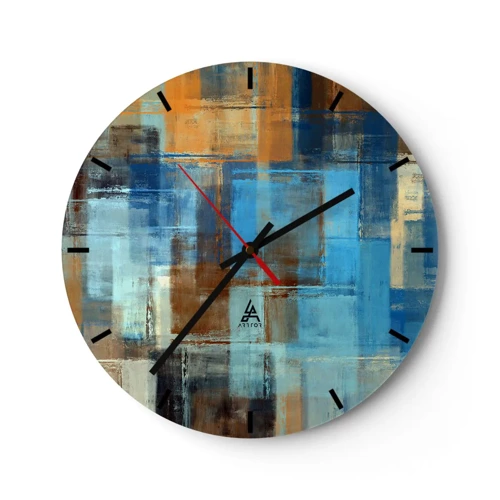 Wanduhr - Glasuhr - Durch den blauen Schleier - 30x30 cm