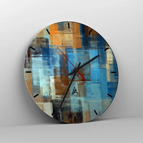 Wanduhr - Glasuhr - Durch den blauen Schleier - 30x30 cm