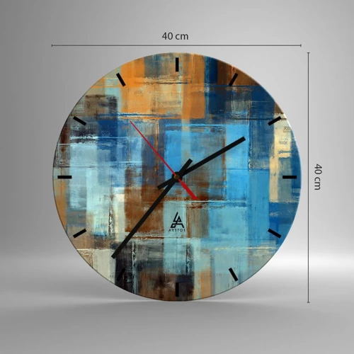 Wanduhr - Glasuhr - Durch den blauen Schleier - 40x40 cm