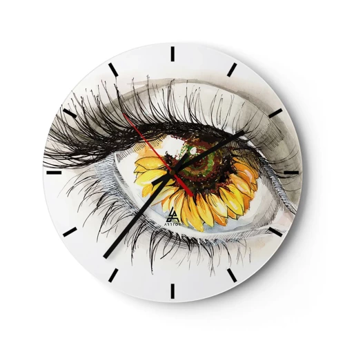 Wanduhr - Glasuhr - Ein Look so heiß wie der Sommer - 30x30 cm