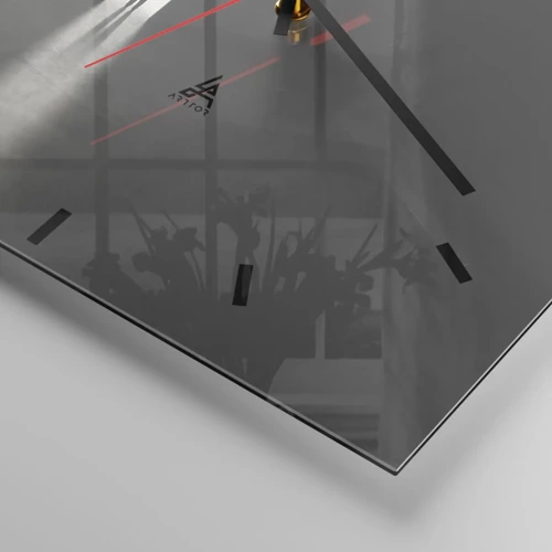 Wanduhr - Glasuhr - Ein Schritt in eine strahlende Zukunft - 30x30 cm