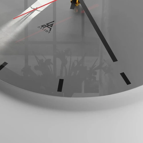Wanduhr - Glasuhr - Ein Schritt in eine strahlende Zukunft - 30x30 cm