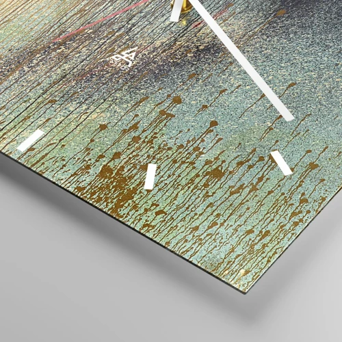 Wanduhr - Glasuhr - Eine nicht zufällige farbenfrohe Komposition - 30x30 cm