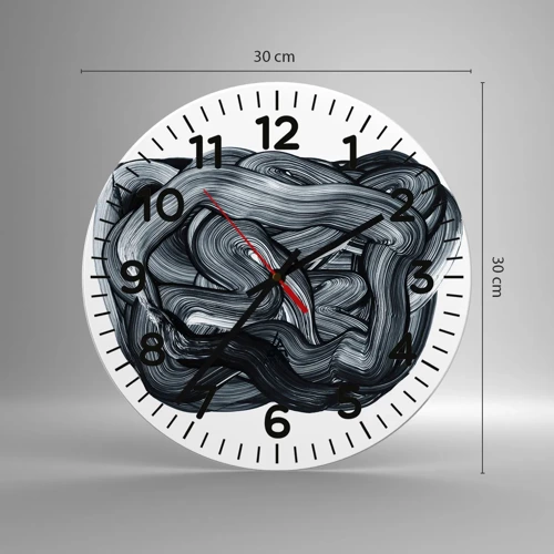 Wanduhr - Glasuhr - Es ist nicht so einfach - 30x30 cm