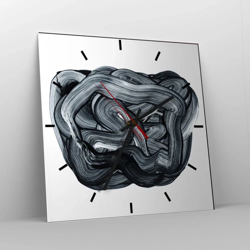 Wanduhr - Glasuhr - Es ist nicht so einfach - 30x30 cm