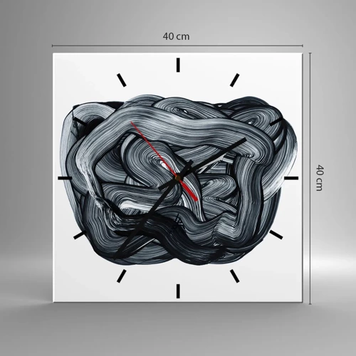 Wanduhr - Glasuhr - Es ist nicht so einfach - 40x40 cm