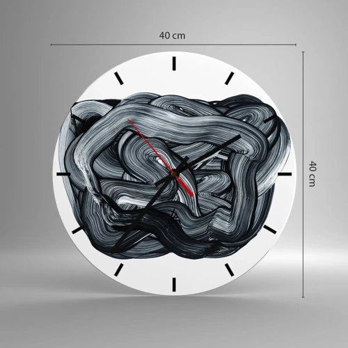 Wanduhr - Glasuhr - Es ist nicht so einfach - 40x40 cm