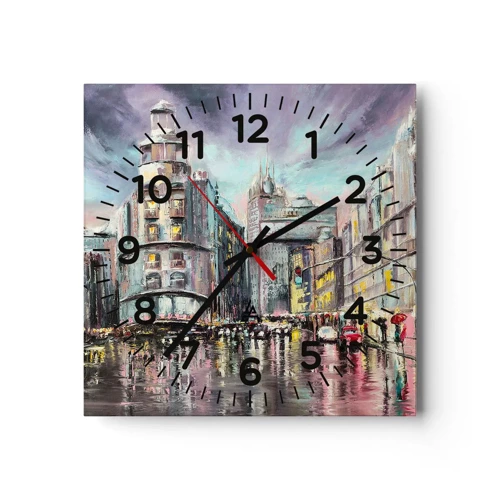 Wanduhr - Glasuhr - Es wird ein gelungener Abend - 40x40 cm