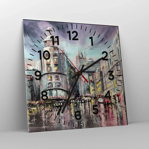 Wanduhr - Glasuhr - Es wird ein gelungener Abend - 40x40 cm