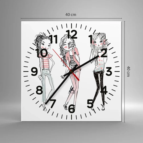 Wanduhr - Glasuhr - Es wird, es wird Spaß machen - 40x40 cm