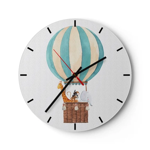 Wanduhr - Glasuhr - Fantastische Reise - 30x30 cm