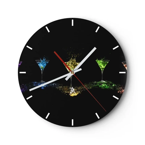 Wanduhr - Glasuhr - Farben der Freude in Kristallglas - 30x30 cm