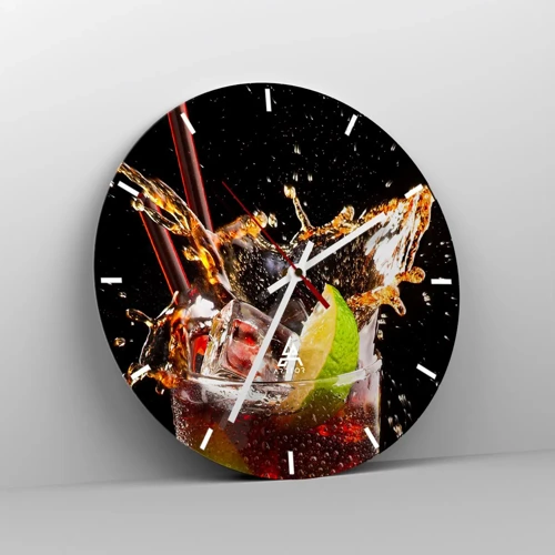 Wanduhr - Glasuhr - Freude und Energie der Farben - 30x30 cm