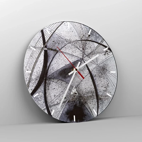 Wanduhr - Glasuhr - Futuristische Fantasie - 30x30 cm