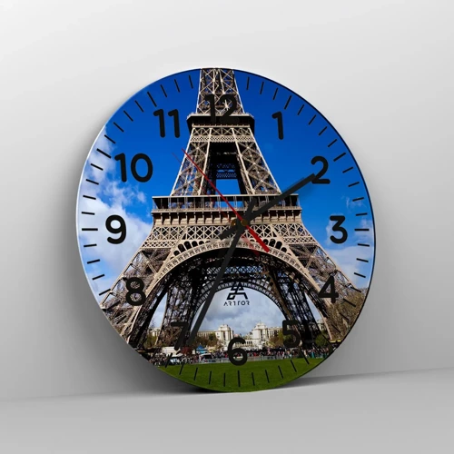 Wanduhr - Glasuhr - Ganz Paris zu ihren Füßen - 30x30 cm