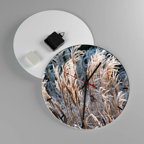 Wanduhr - Glasuhr - Gekleidet mit Frost - 30x30 cm