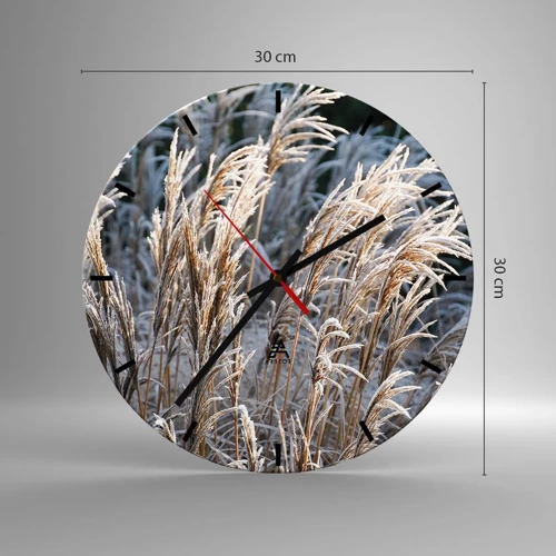 Wanduhr - Glasuhr - Gekleidet mit Frost - 30x30 cm