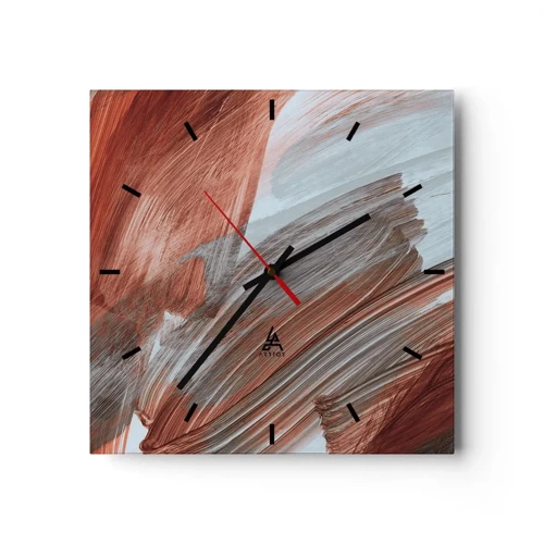 Wanduhr - Glasuhr - Herbst und windige Abstraktion - 30x30 cm