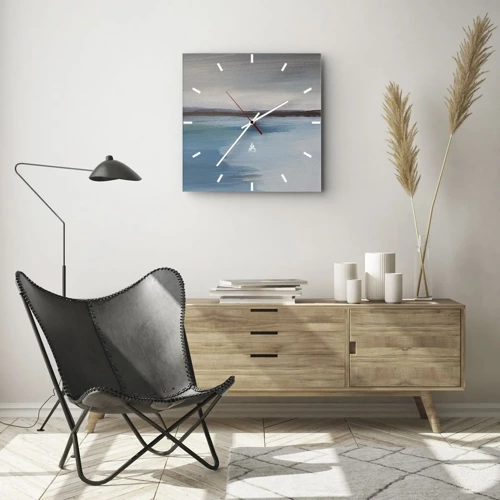 Wanduhr - Glasuhr - Horizontale Landschaft - 30x30 cm