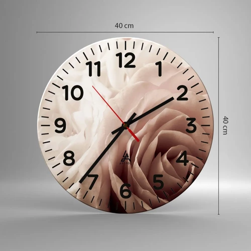 Wanduhr - Glasuhr - Im Herzen der Rose - 40x40 cm