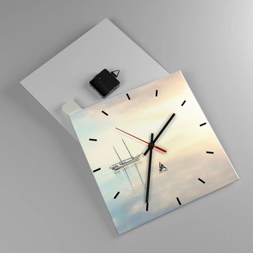 Wanduhr - Glasuhr - Im Meer der Stille - 30x30 cm