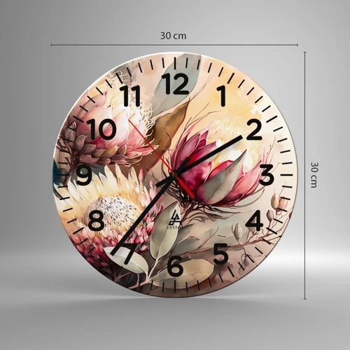 Wanduhr - Glasuhr - Im Profil und en face - 30x30 cm